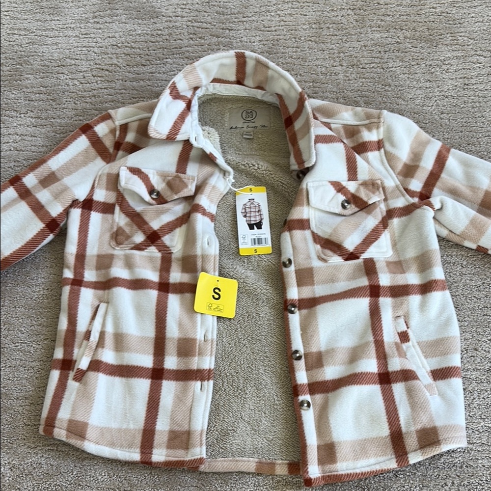 Cozy Kids Plaid Jean Jacket